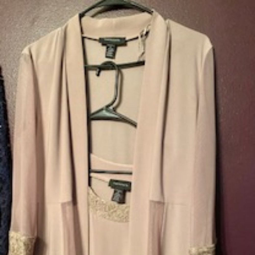 Womans Dress with sheer flowing jacket